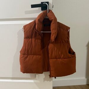 Women's Orange Puffer Vest
